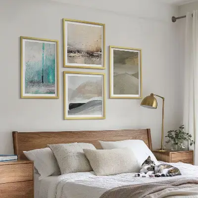 Abstract wall art set painted decorative accents