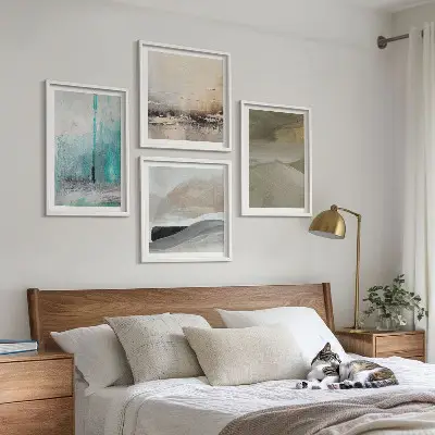 Abstract wall art set painted decorative accents