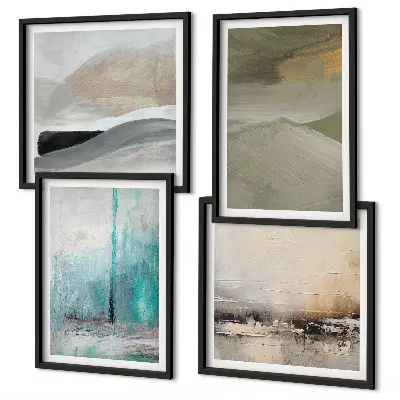 Abstract wall art set painted decorative accents