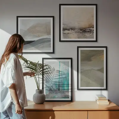 Abstract wall art set painted decorative accents