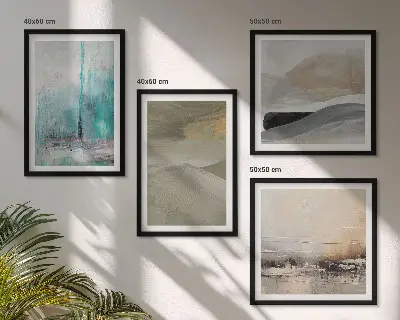 Abstract wall art set painted decorative accents