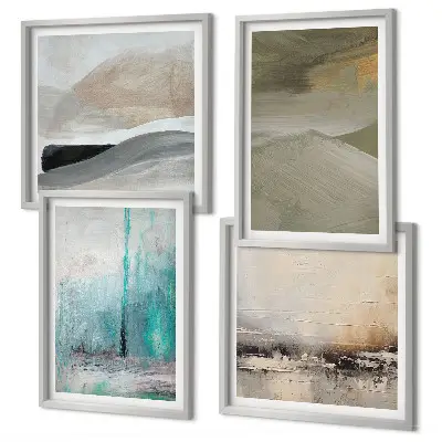 Abstract wall art set painted decorative accents