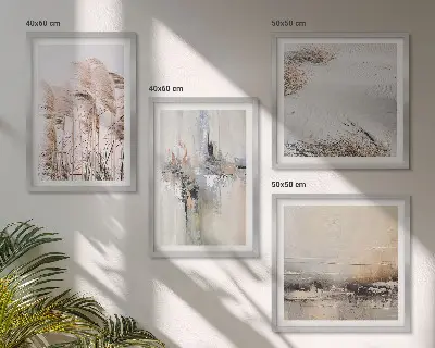 Vegetation abstract patterns wall art set of 4 pieces