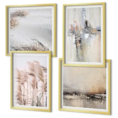Vegetation abstract patterns wall art set of 4 pieces