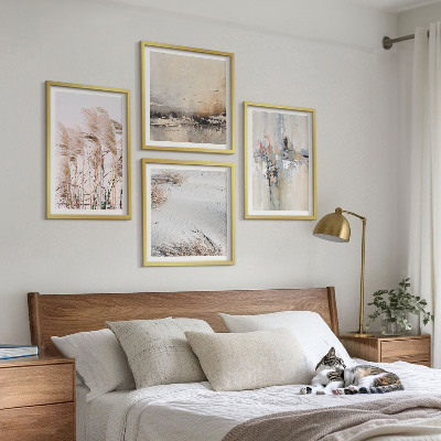 Set of 4 wall art pieces Vegetation abstract patterns