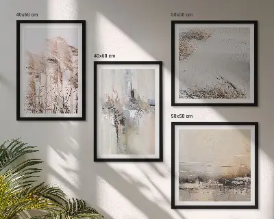 Vegetation abstract patterns wall art set of 4 pieces