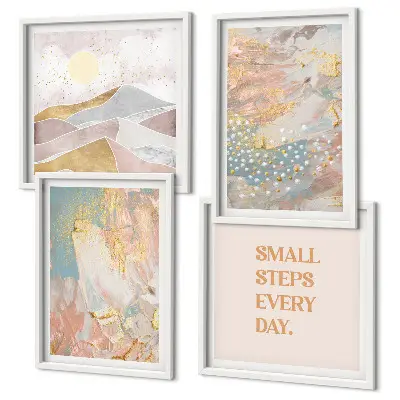 Multi-piece abstract pastel pattern wall decor set 