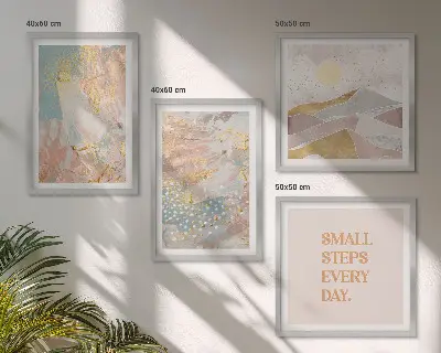 Multi-piece abstract pastel pattern wall decor set 