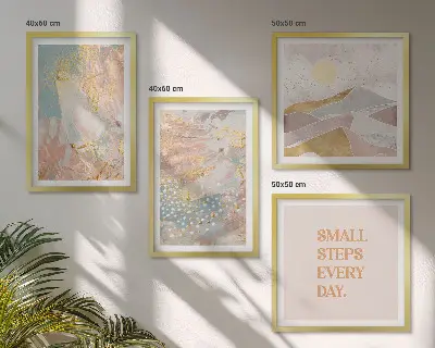 Multi-piece abstract pastel pattern wall decor set 