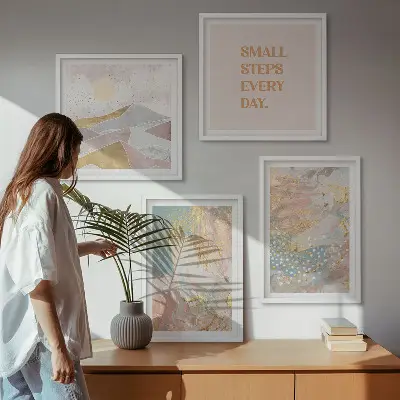 Multi-piece abstract pastel pattern wall decor set 