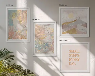 Multi-piece abstract pastel pattern wall decor set 