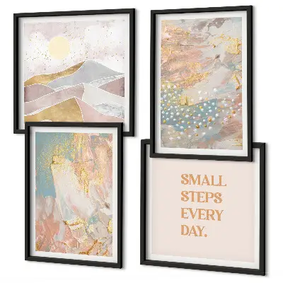 Multi-piece abstract pastel pattern wall decor set 