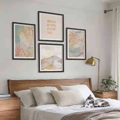 Multi-piece abstract pastel pattern wall decor set 