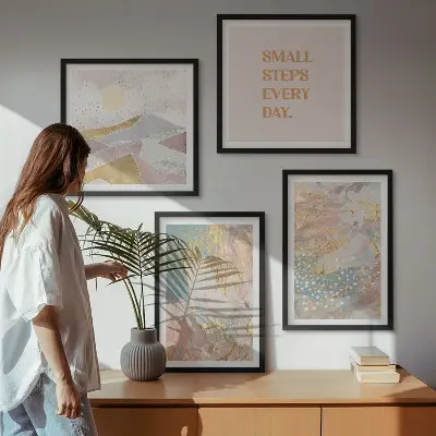 Multi-piece abstract pastel pattern wall decor set 