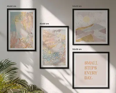 Multi-piece abstract pastel pattern wall decor set 