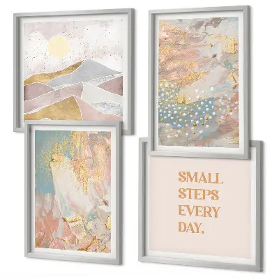 Multi-piece abstract pastel pattern wall decor set 
