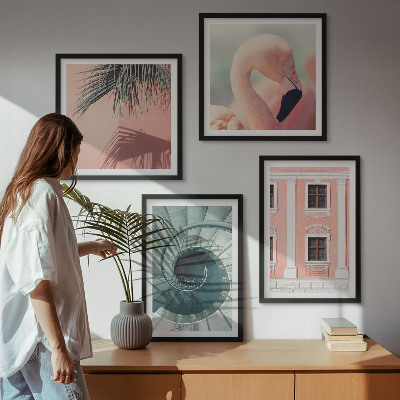 Multi-piece wall decor set Architecture pastel patterns