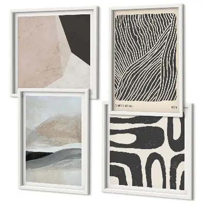 Wall art set abstract boho decorative patterns