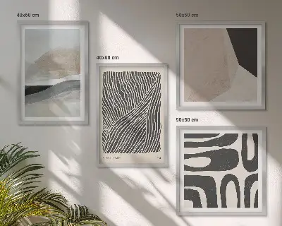 Wall art set abstract boho decorative patterns