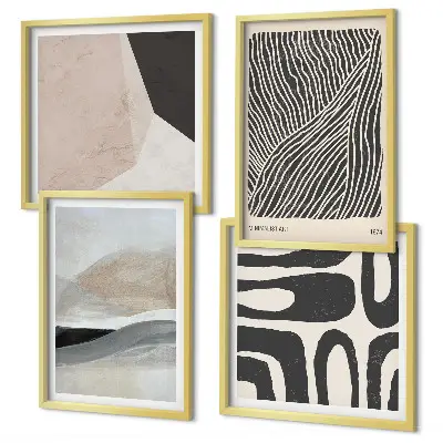 Wall art set abstract boho decorative patterns