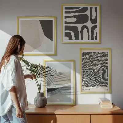 Wall art set abstract boho decorative patterns