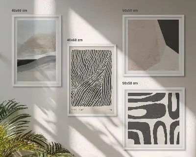 Wall art set abstract boho decorative patterns