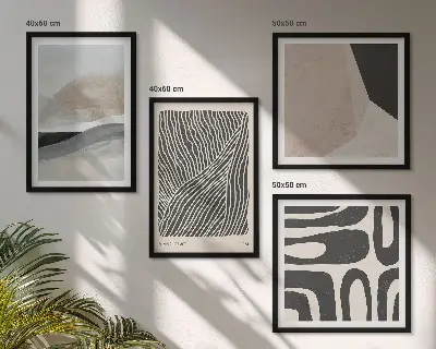Wall art set abstract boho decorative patterns