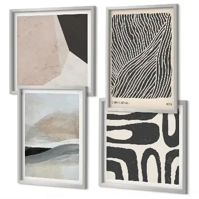 Wall art set abstract boho decorative patterns