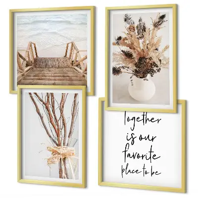 Set of 4 minimalist floral branch wall art pieces nature inspired decorative prints
