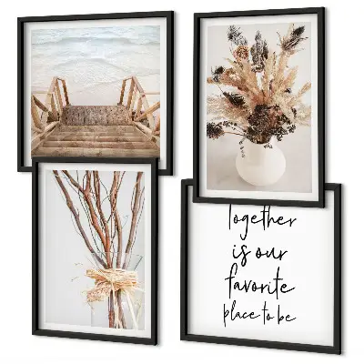 Set of 4 minimalist floral branch wall art pieces nature inspired decorative prints
