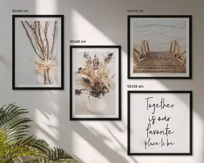 Set of 4 minimalist floral branch wall art pieces nature inspired decorative prints