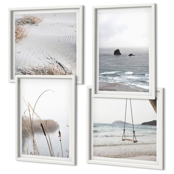Multi-piece wall decor set Vegetation by the water in summer