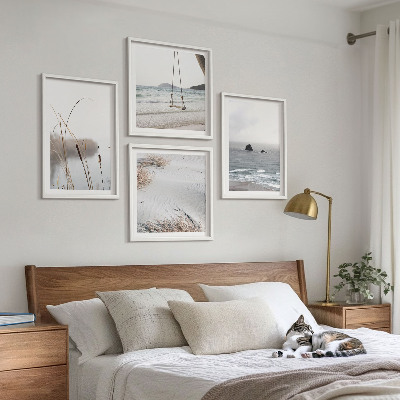 Multi-piece wall decor set Vegetation by the water in summer