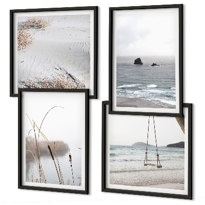Multi-piece wall decor set Vegetation by the water in summer