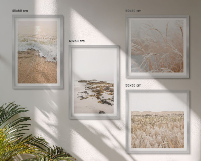 Wall art set Beach waves stones summer