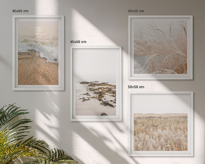 Wall art set Beach waves stones summer
