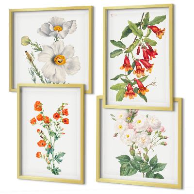 Wall art set Retro floral painting
