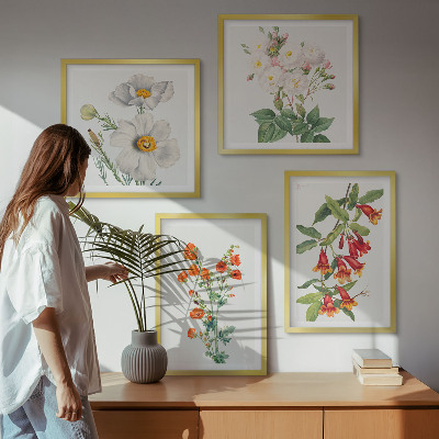 Wall art set Retro floral painting