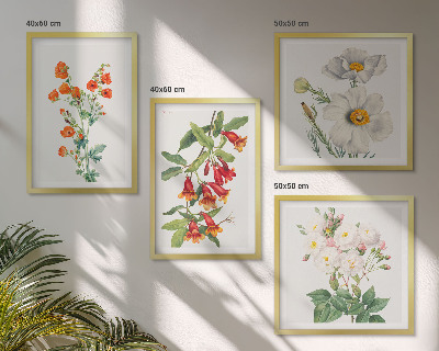 Wall art set Retro floral painting