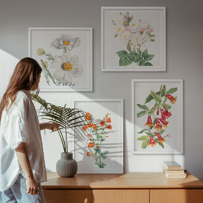 Wall art set Retro floral painting