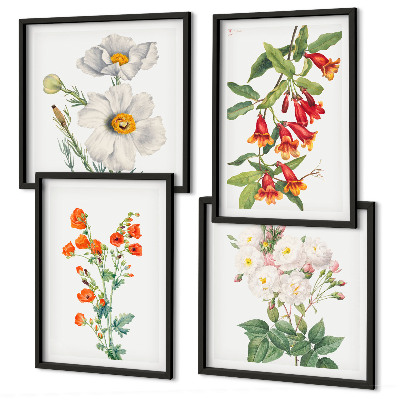 Wall art set Retro floral painting