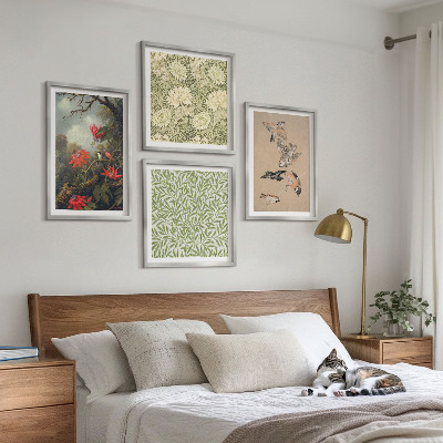 Multi-piece wall decor set Flowers and birds in natural surroundings
