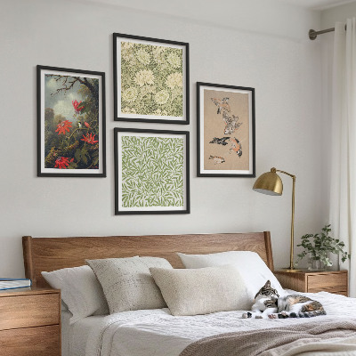 Multi-piece wall decor set Flowers and birds in natural surroundings