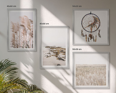 Wall art set Grass fields beach boho style