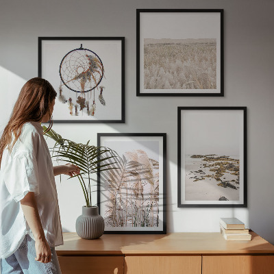 Wall art set Grass fields beach boho style