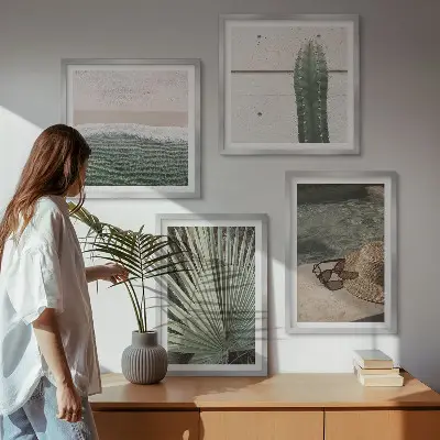 Tropical plants wall art set decorative botanical prints