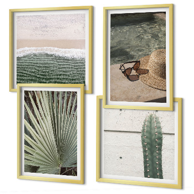 Wall art set Tropical plants accessories