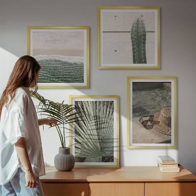 Wall art set Tropical plants accessories