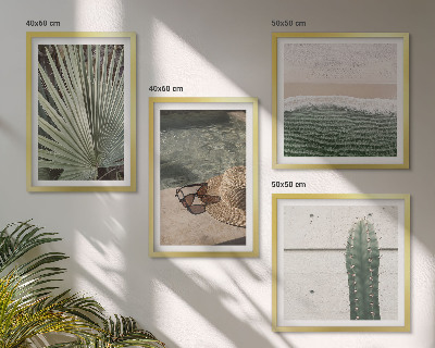 Wall art set Tropical plants accessories