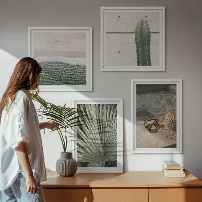 Tropical plants wall art set decorative botanical prints